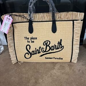 Tan and Black Tote Bag